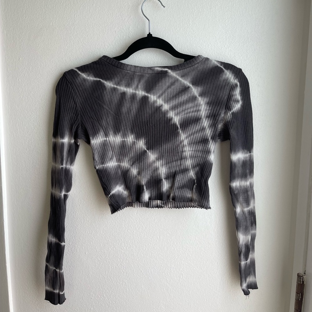Tie Dye Long Sleeve Crop Top